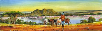アフリカ人 Painting - アフリカからナクル湖近く